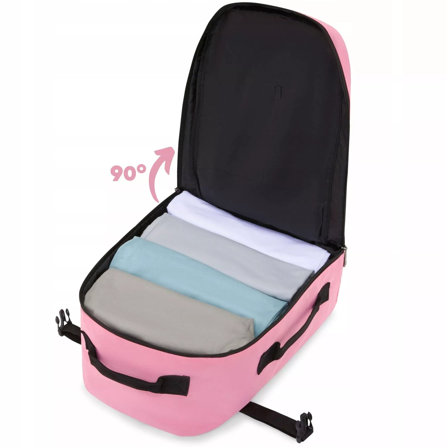 Kelioninė kuprinė 40x20x25 į lėktuvą, lengvas rankinis bagažas, rožinė ZAGATTO