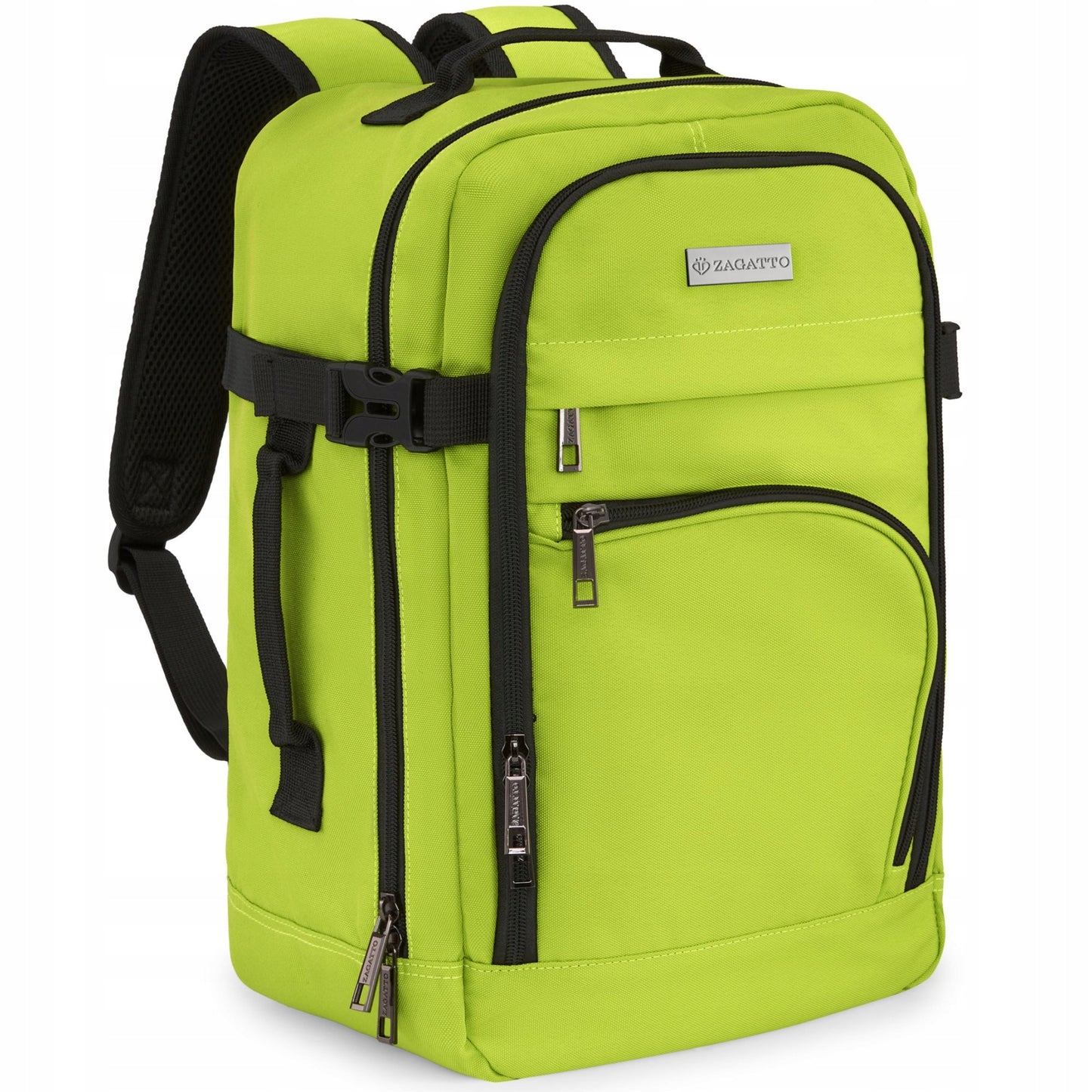 Kelioninė kuprinė 40x20x25 skraidymui, lengvas rankinis bagažas, žalia ZAGATTO