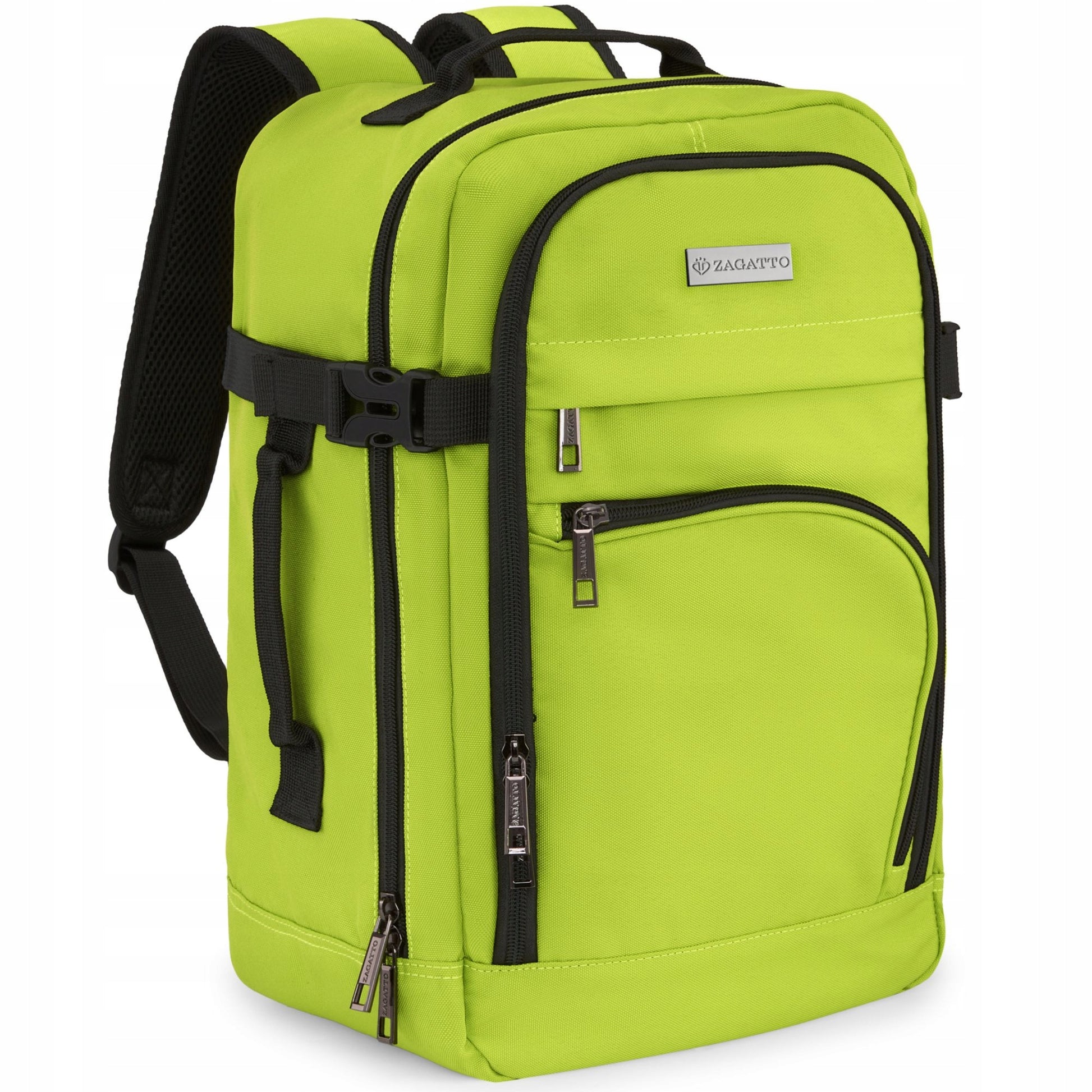 Kelioninė kuprinė 40x20x25 skraidymui, lengvas rankinis bagažas, žalia ZAGATTO