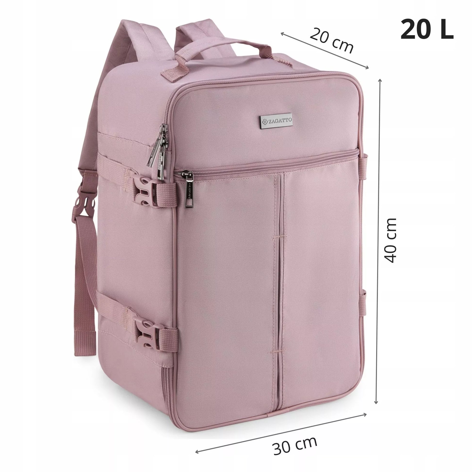 Kelioninis 40x30x20 cm dydžio lėktuvo rankinio bagažo lengvas ZAGATTO kuprinė