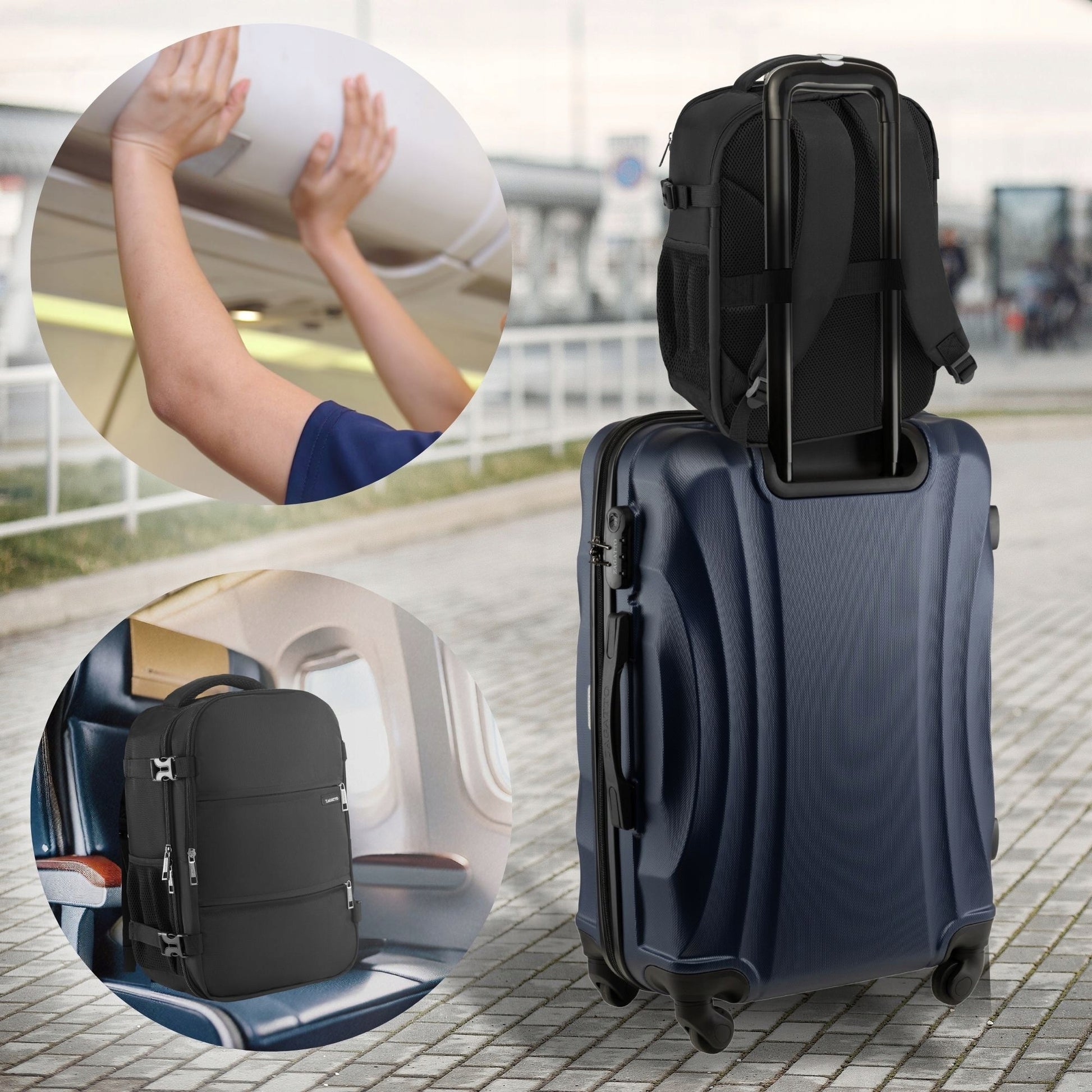 Kelioninė kuprinė į RYANAIR WIZZAIR lėktuvą 40x20x25 nemokamas bagažas ZAGATTO