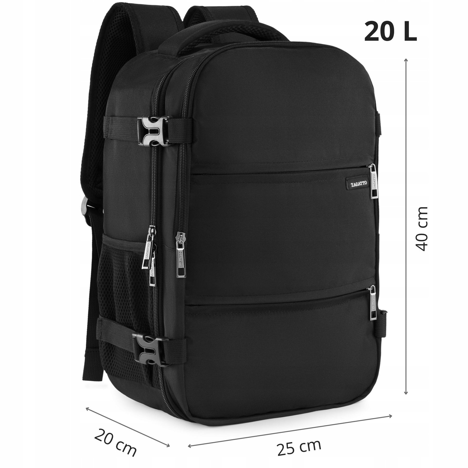 Kelioninė kuprinė į RYANAIR WIZZAIR lėktuvą 40x20x25 nemokamas bagažas ZAGATTO