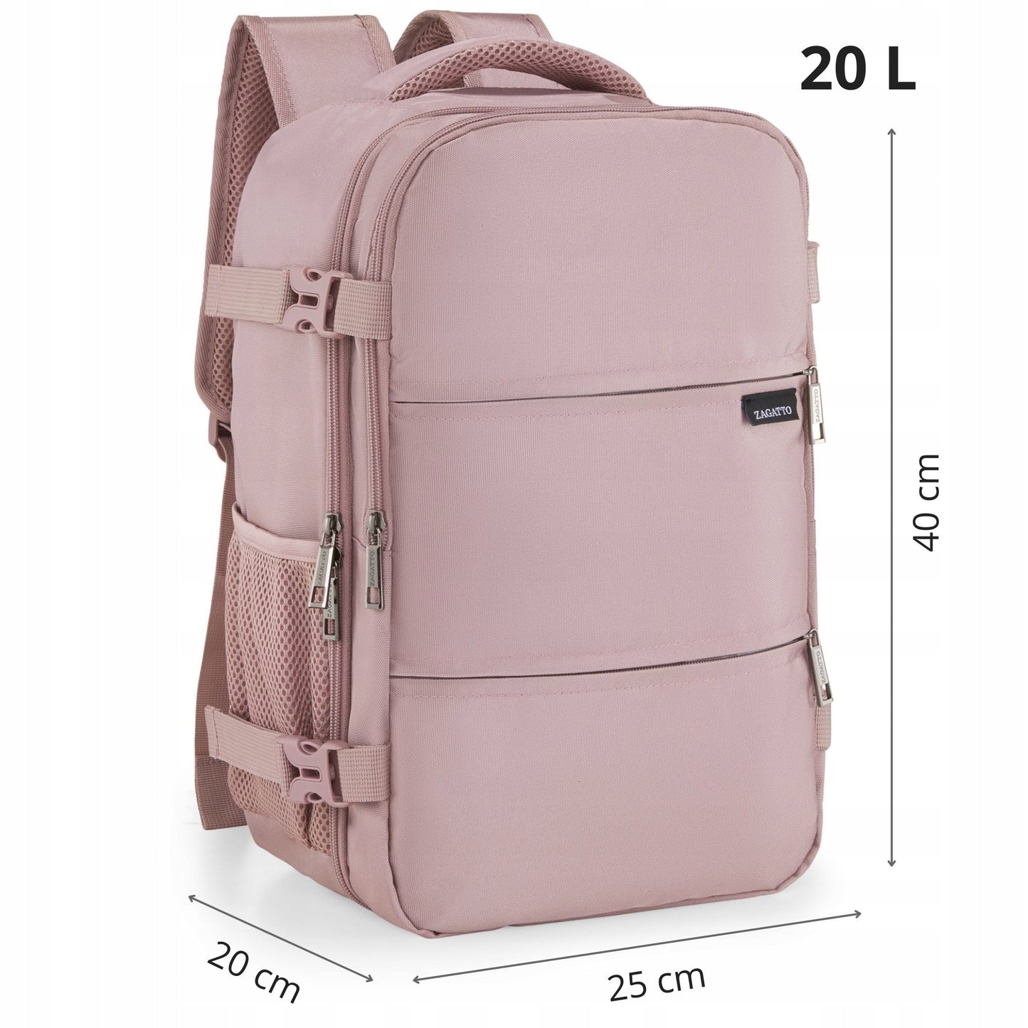 Kelioninė kuprinė į RYANAIR WIZZAIR lėktuvą 40x20x25 nemokamas bagažas ZAGATTO