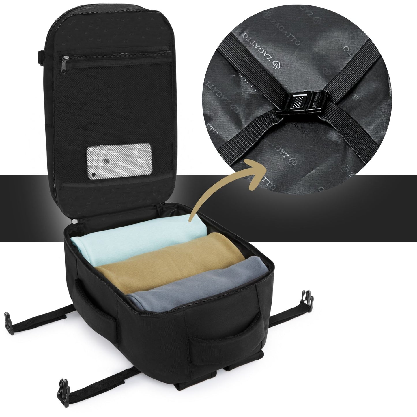 Kelioninė kuprinė į RYANAIR WIZZAIR lėktuvą 40x20x25 nemokamas bagažas ZAGATTO