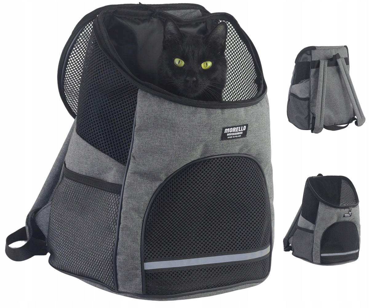 Transportinis kuprinės tipo krepšys katėms / šunims su ventiliacijos angomis. Lenkų gamybos