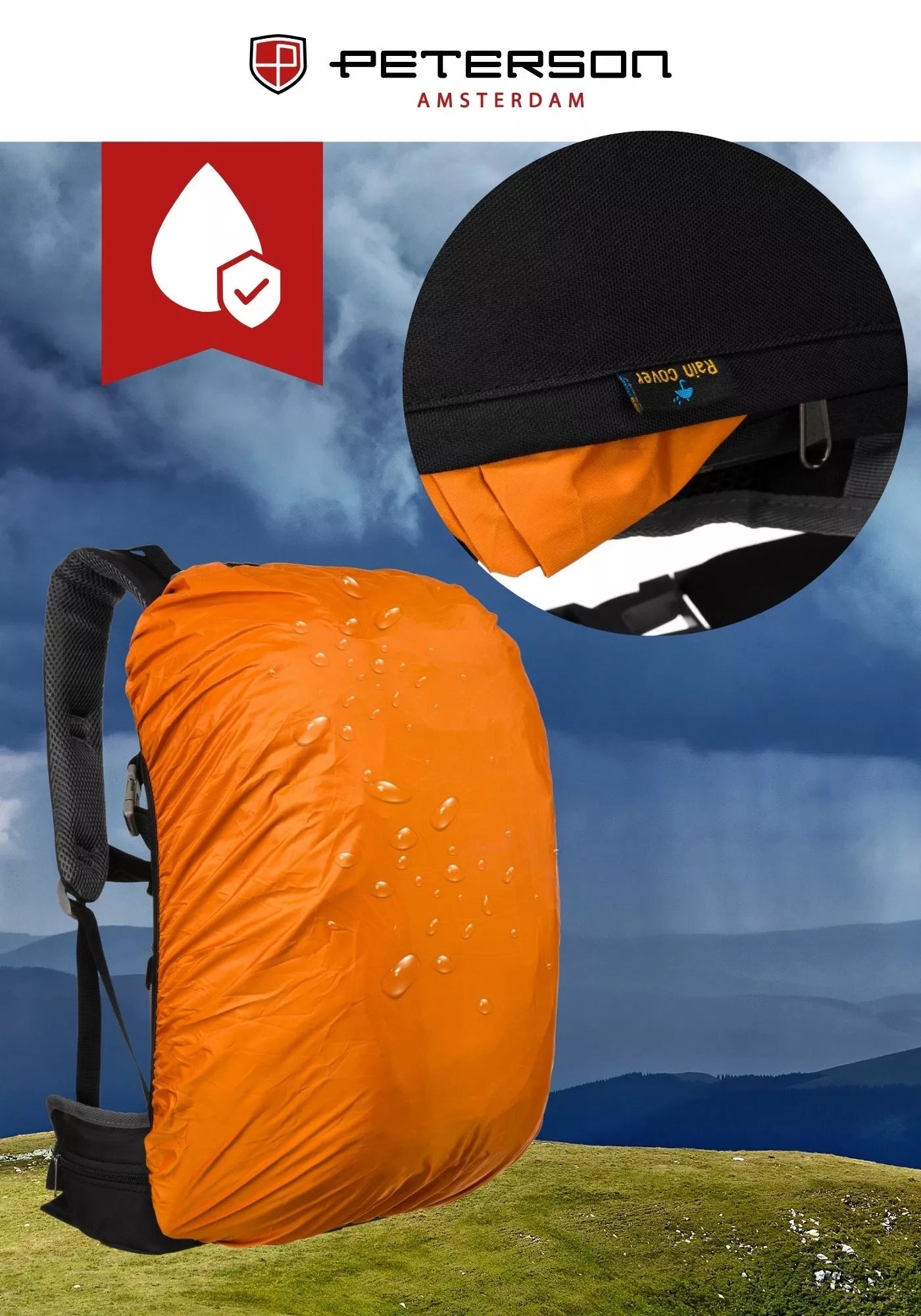 40L PETERSON trekking kuprinė, sportinė, turistinė, kalnų, su uždangalu