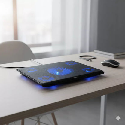 MODECOM CF15 nešiojamojo kompiuterio aušinimo stovas 15,6"–17,3" su penkiais LED ventiliatoriais