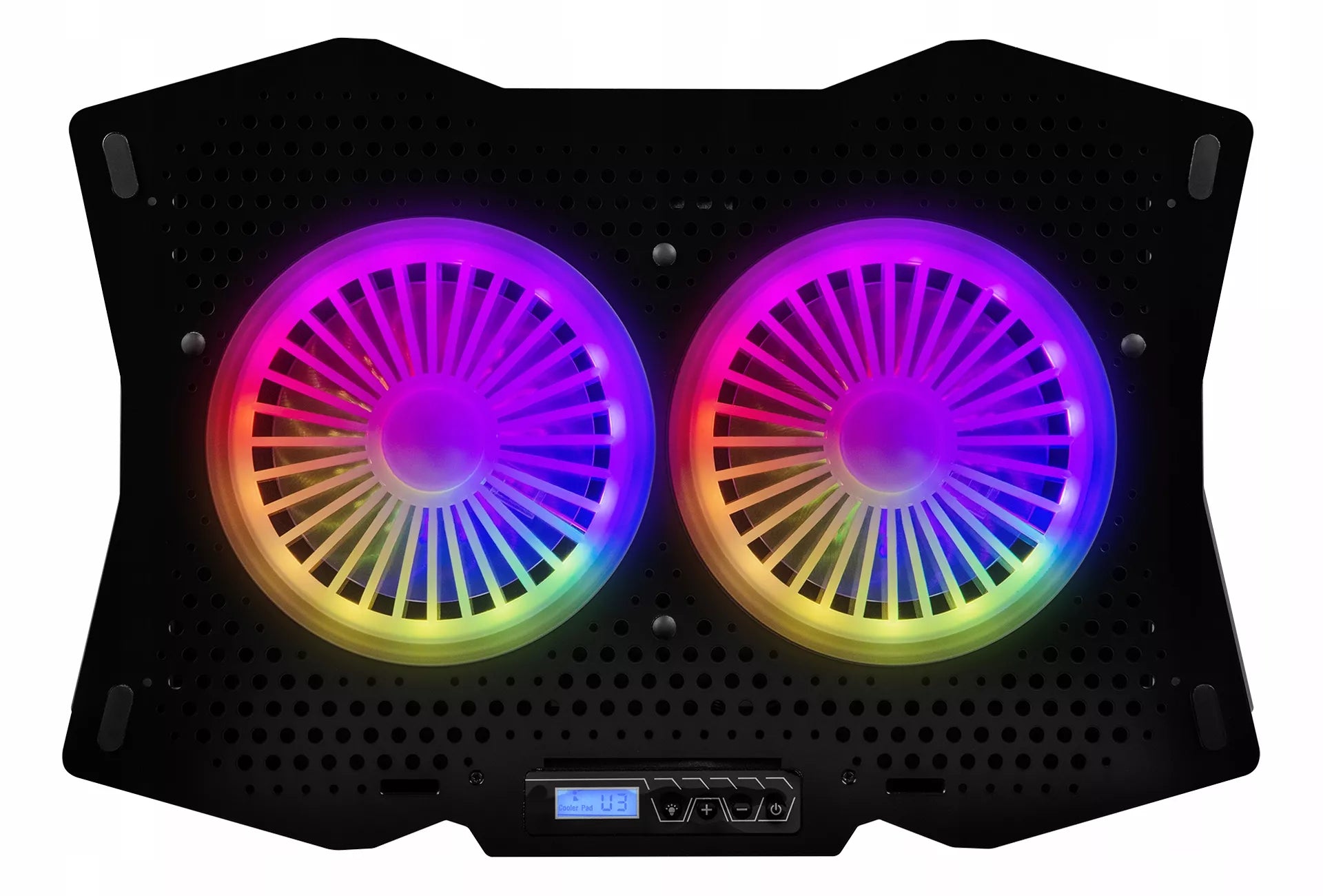 Nešiojamo kompiuterio aušinimo pultas MODECOM CF18 15,6" - 17,3" su dviem RGB ventiliatoriais