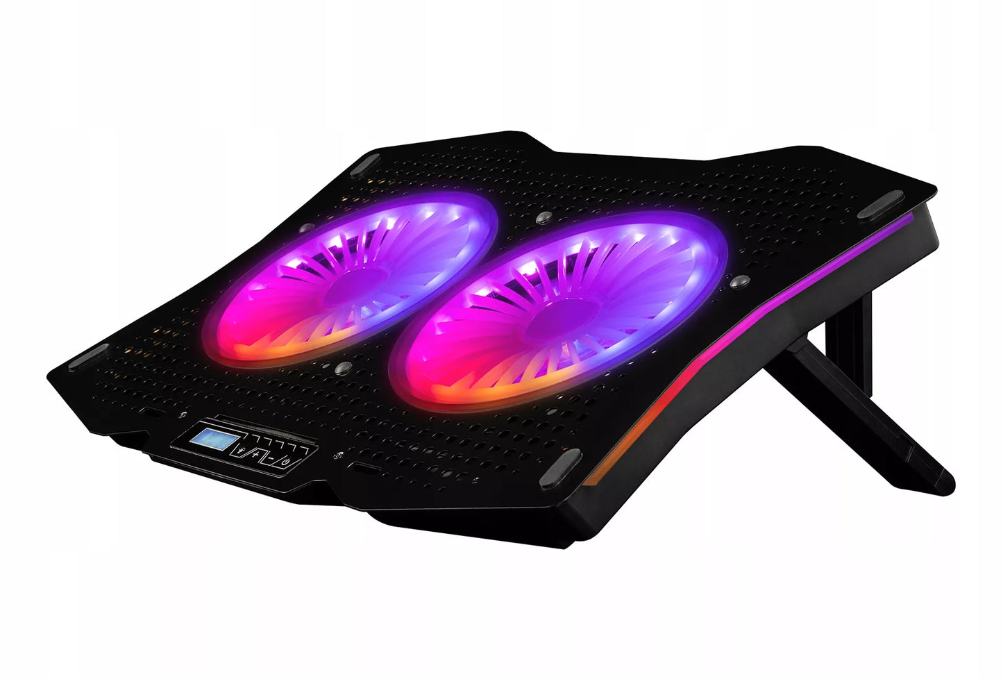 Nešiojamo kompiuterio aušinimo pultas MODECOM CF18 15,6" - 17,3" su dviem RGB ventiliatoriais