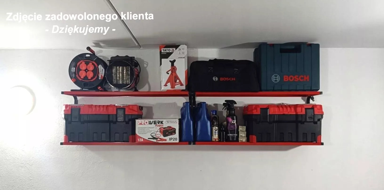 Metalinė sieninė lentyna 95 cm dviguba PG2CR dirbtuvėms, loftui, garažui