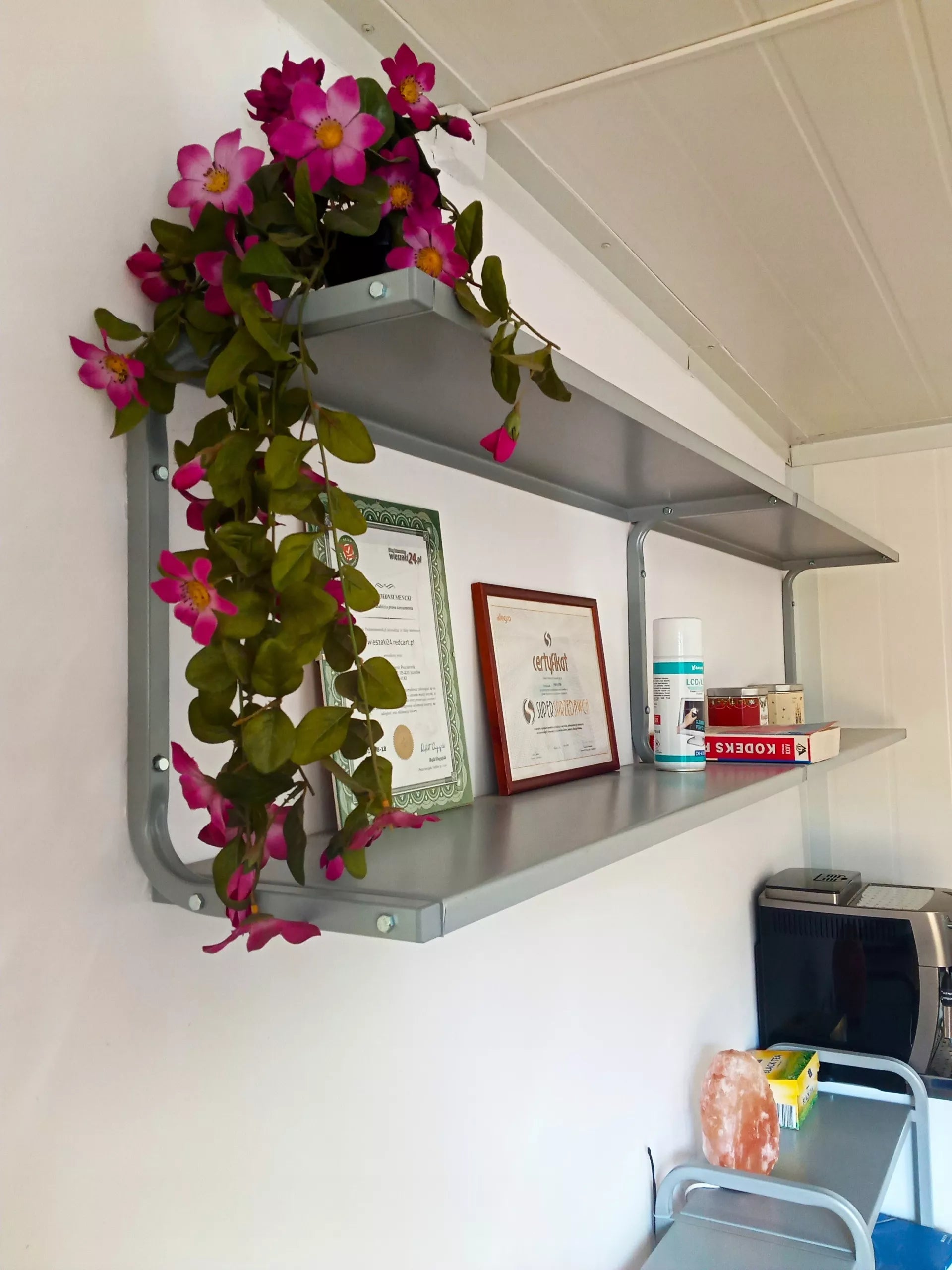 Metalinė sieninė lentyna 95 cm dviguba PG2S dirbtuvėms, loftui, garažui