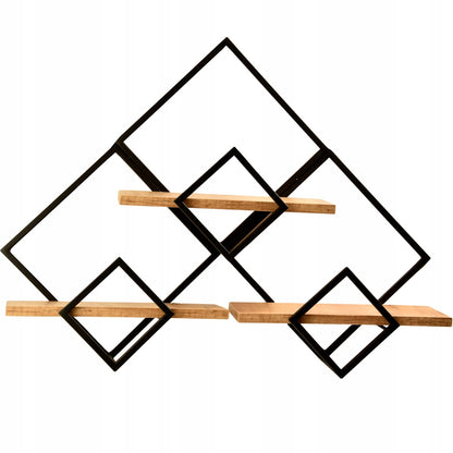 Sieninė lentyna loft stiliaus, pakabinamas augalų laikiklis, ąžuolo "craft" raštas