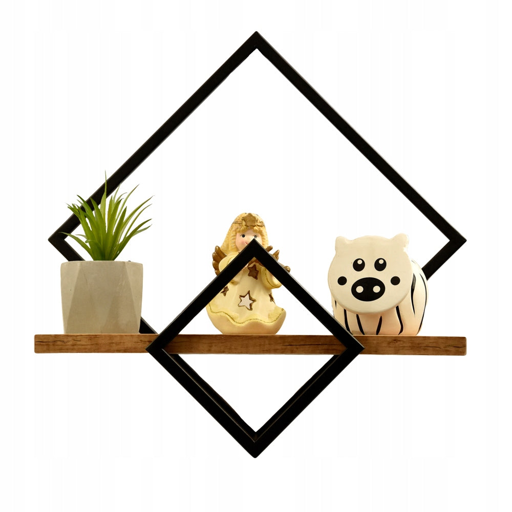 Sieninė lentyna loft stiliaus, pakabinamas augalų laikiklis, ąžuolo "craft" raštas