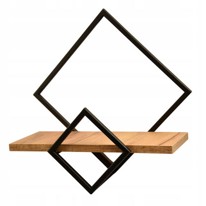 Sieninė lentyna loft stiliaus, pakabinamas augalų laikiklis, ąžuolo "craft" raštas