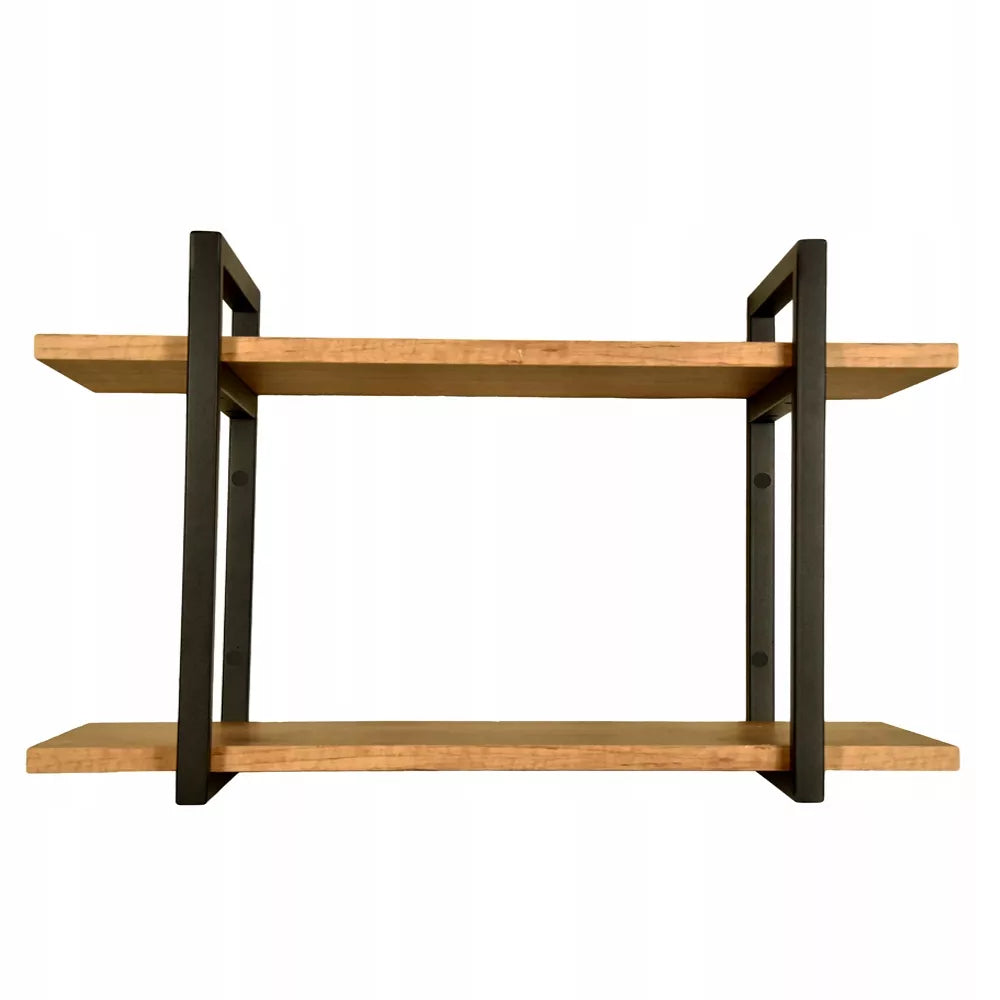 Pakabinama sieninė lentyna, auksinio ąžuolo, knygoms ir gėlėms, 60 cm, loft stiliaus