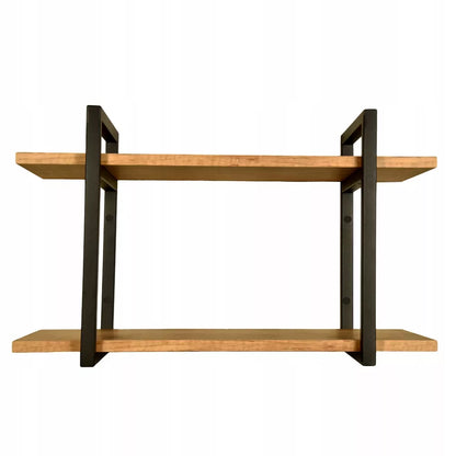 Pakabinama sieninė lentyna, auksinio ąžuolo, knygoms ir gėlėms, 60 cm, loft stiliaus
