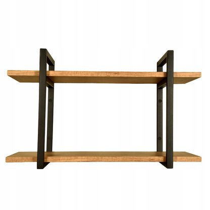 Pakabinama sieninė lentyna, auksinio ąžuolo, knygoms ir gėlėms, 60 cm, loft stiliaus