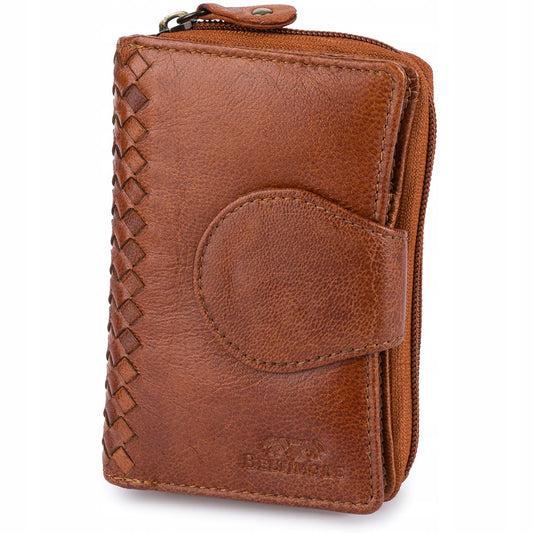 Vertikali moteriška odinė piniginė, vintage stiliaus, ruda, premium natūrali oda Beltimore