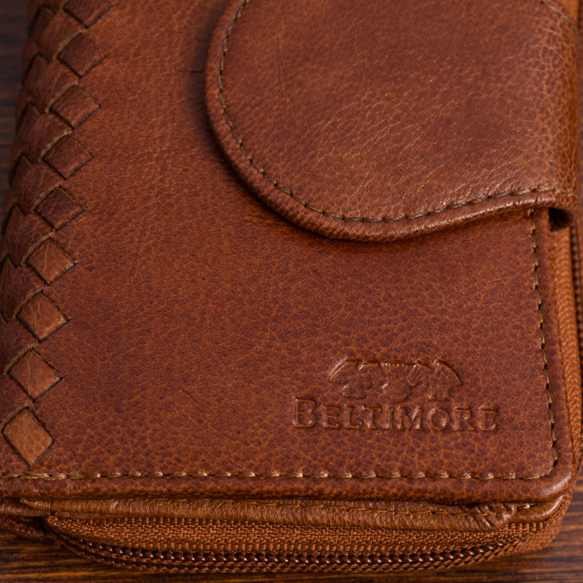 Vertikali moteriška odinė piniginė, vintage stiliaus, ruda, premium natūrali oda Beltimore