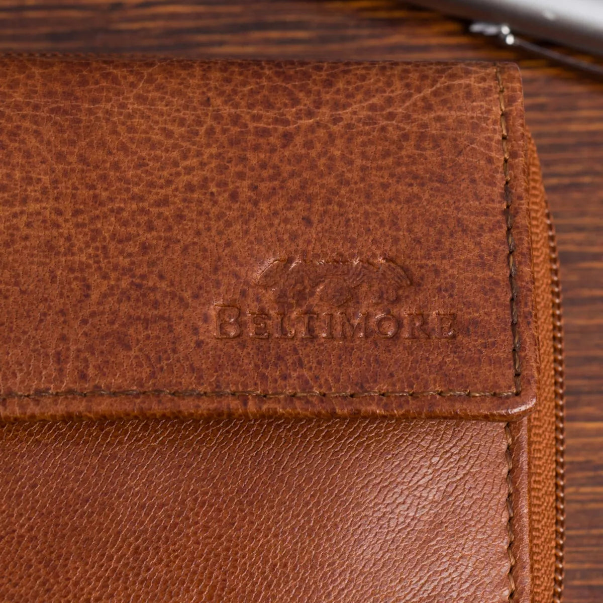 Moteriška odinė horizontali "vintage" pintų raštų didelė "premium" piniginė Beltimore
