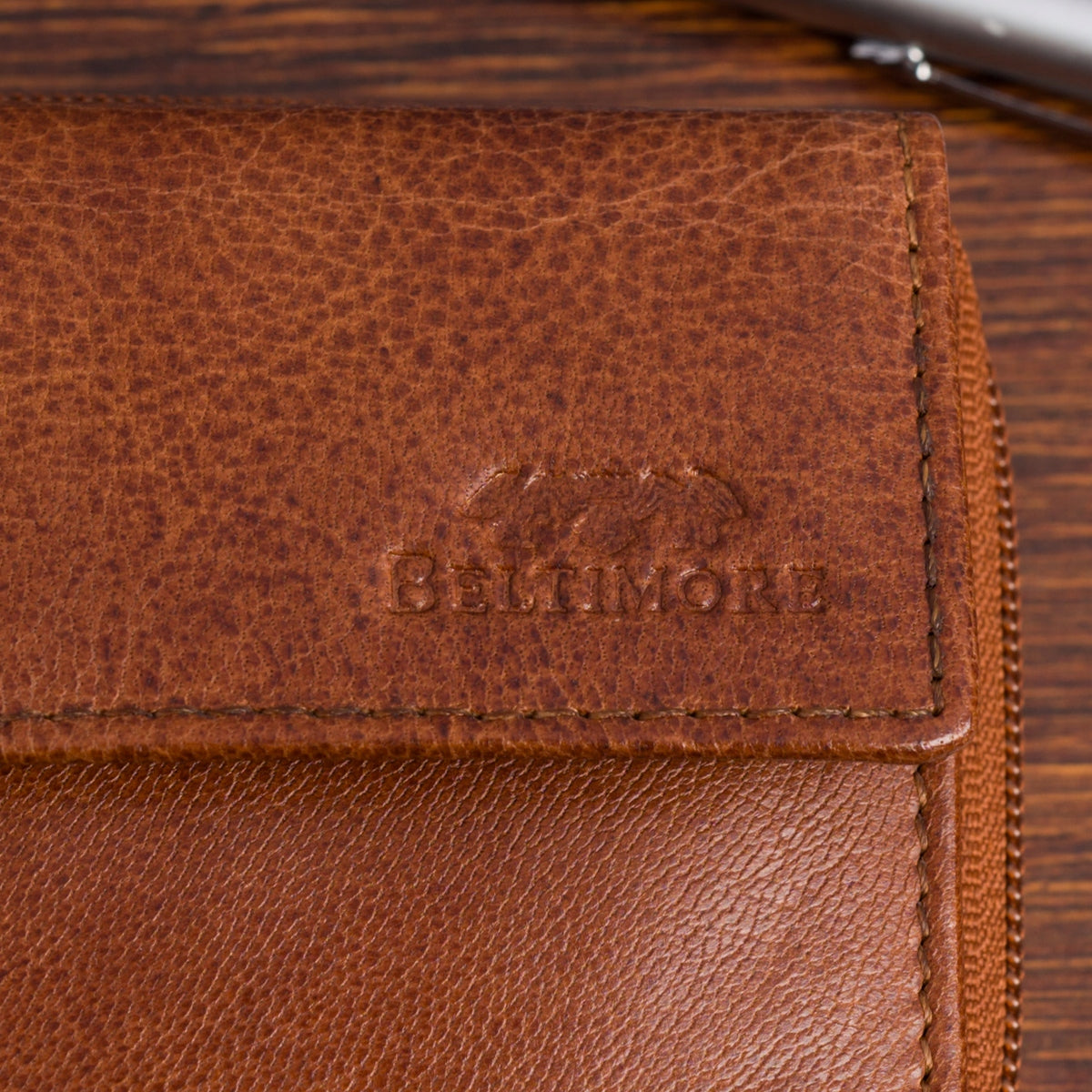 Moteriška odinė horizontali "vintage" pintų raštų didelė "premium" piniginė Beltimore