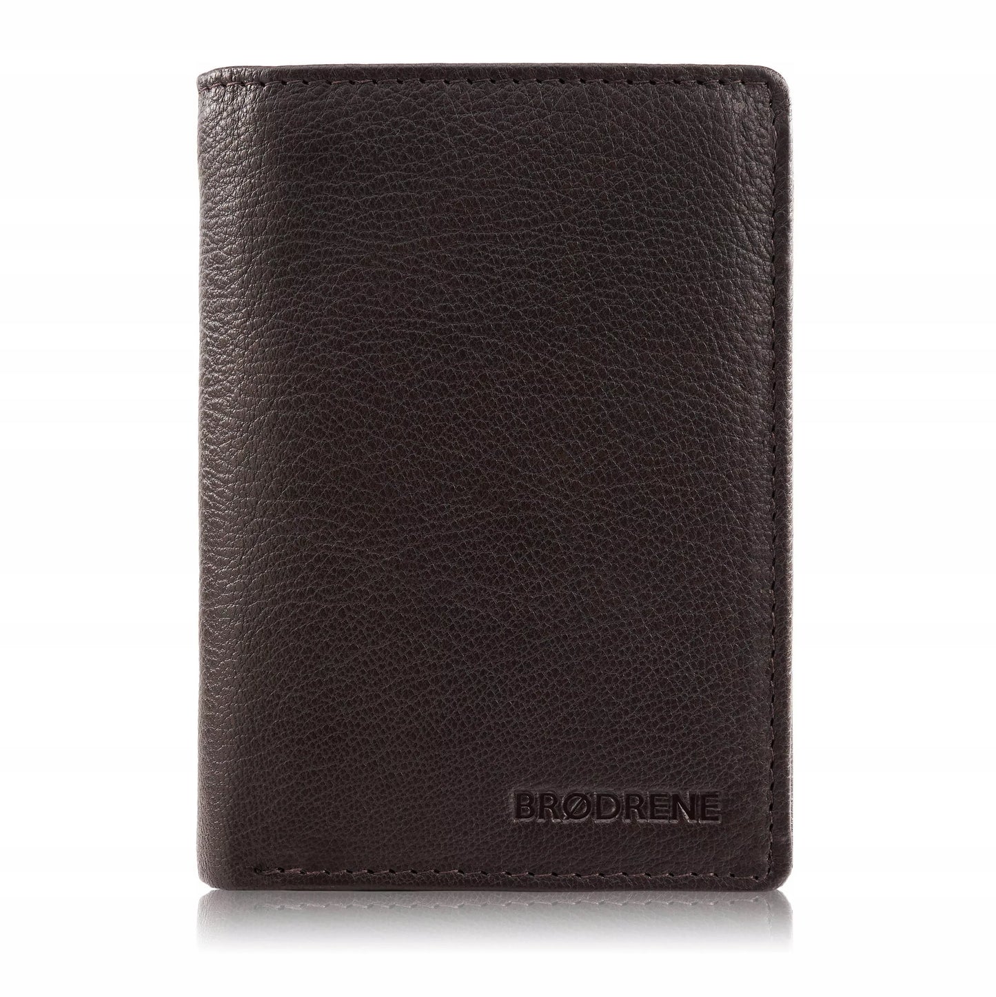 Vyriška odinė piniginė, ruda, klasikinė, elegantiška, Brodrene G-106 RFID
