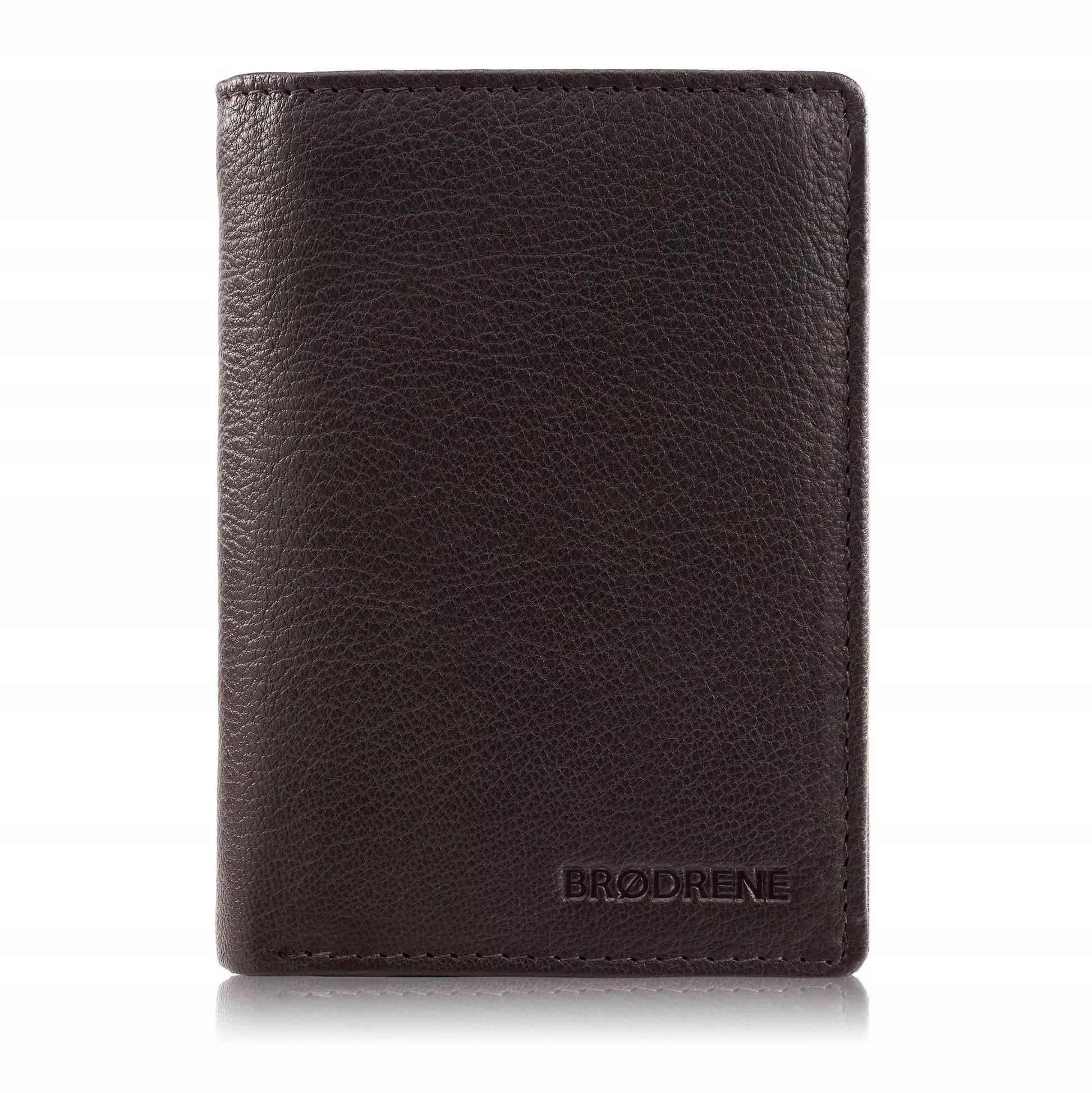 Vyriška odinė piniginė, ruda, klasikinė, elegantiška, Brodrene G-106 RFID