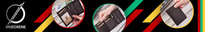 Vyriška odinė piniginė, ruda, klasikinė, elegantiška, Brodrene G-106 RFID