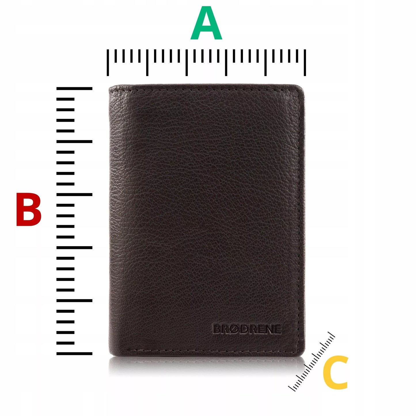 Vyriška odinė piniginė, ruda, klasikinė, elegantiška, Brodrene G-106 RFID