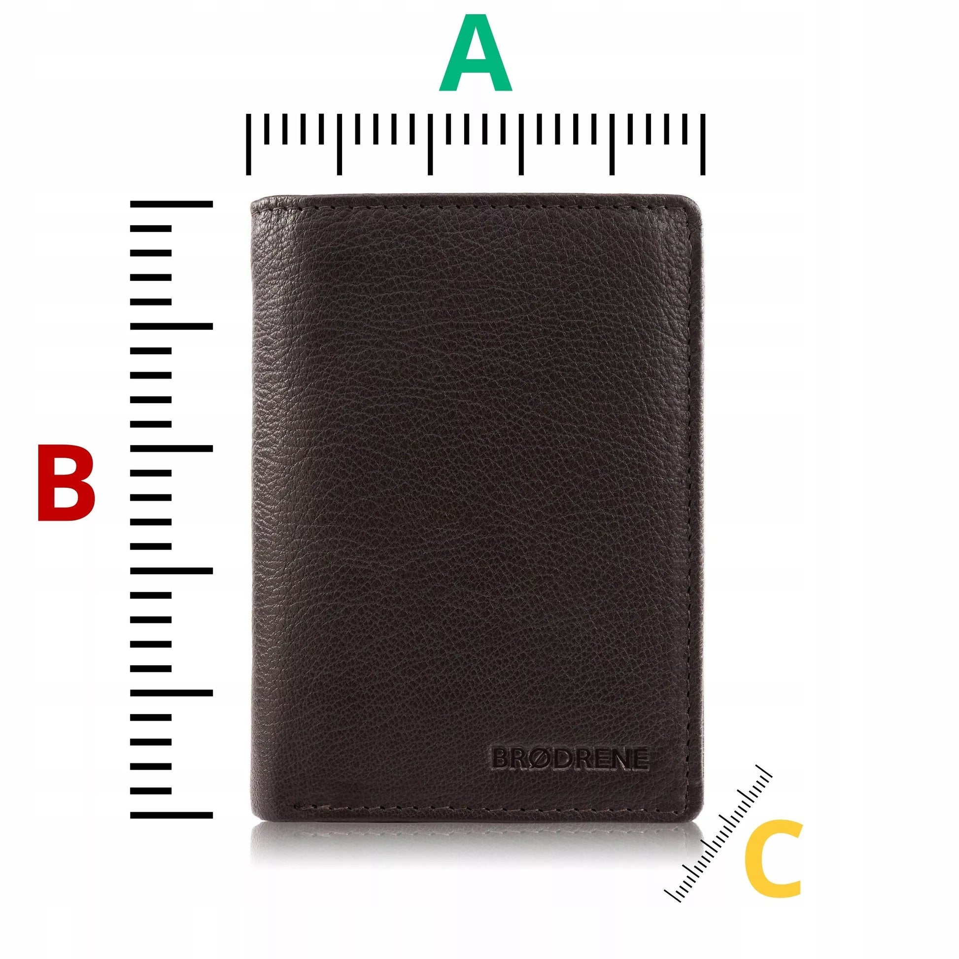 Vyriška odinė piniginė, ruda, klasikinė, elegantiška, Brodrene G-106 RFID