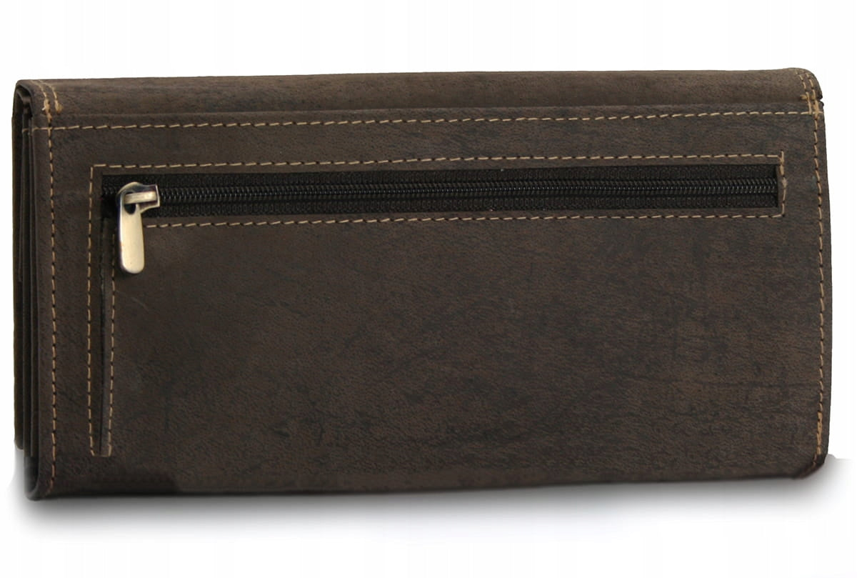 Moteriška nubuko odos piniginė Wild Tiger - tamsiai ruda