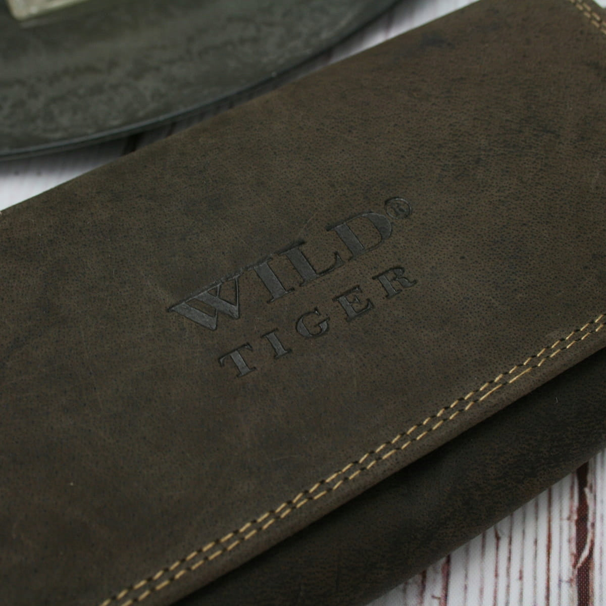 Moteriška nubuko odos piniginė Wild Tiger - tamsiai ruda