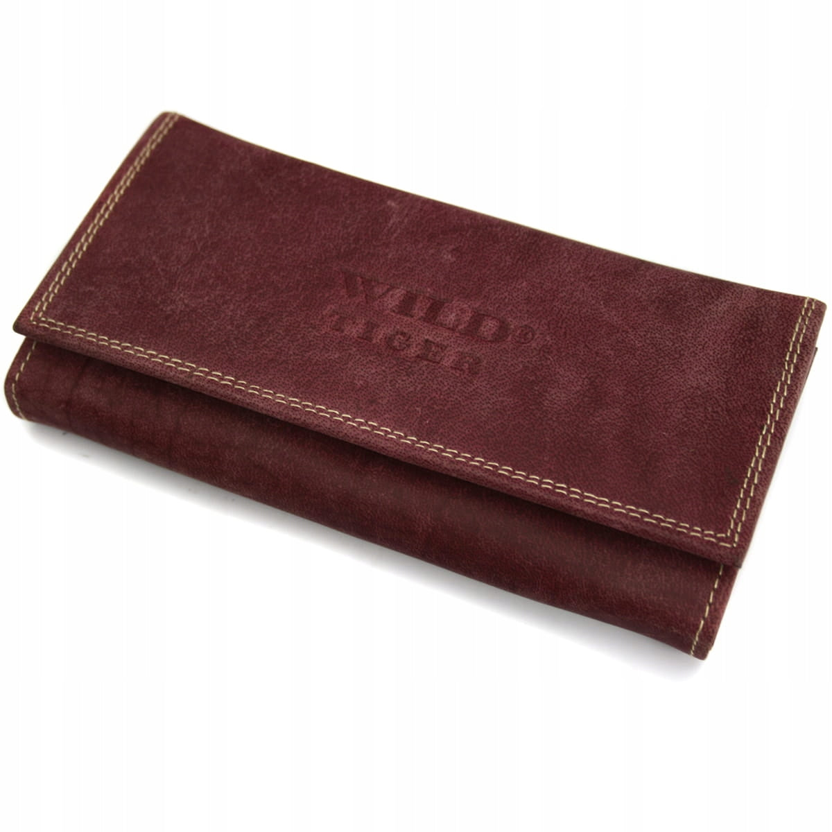 Moteriška piniginė nubuko oda Wild Tiger - tamsiai raudona
