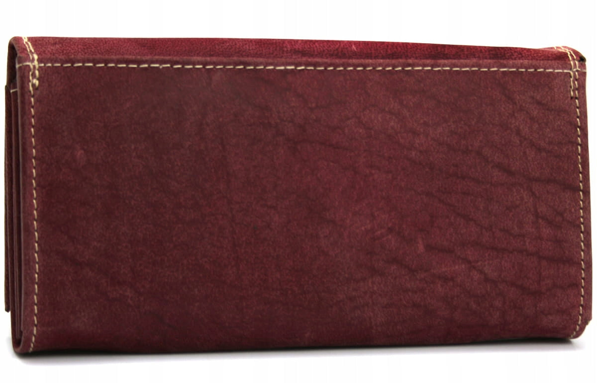 Moteriška piniginė nubuko oda Wild Tiger - tamsiai raudona