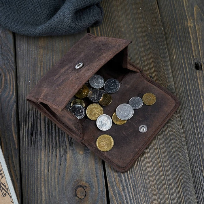 Moteriška odinė rudos spalvos madinga maža piniginė su RFID apsauga Paolo Peruzzi