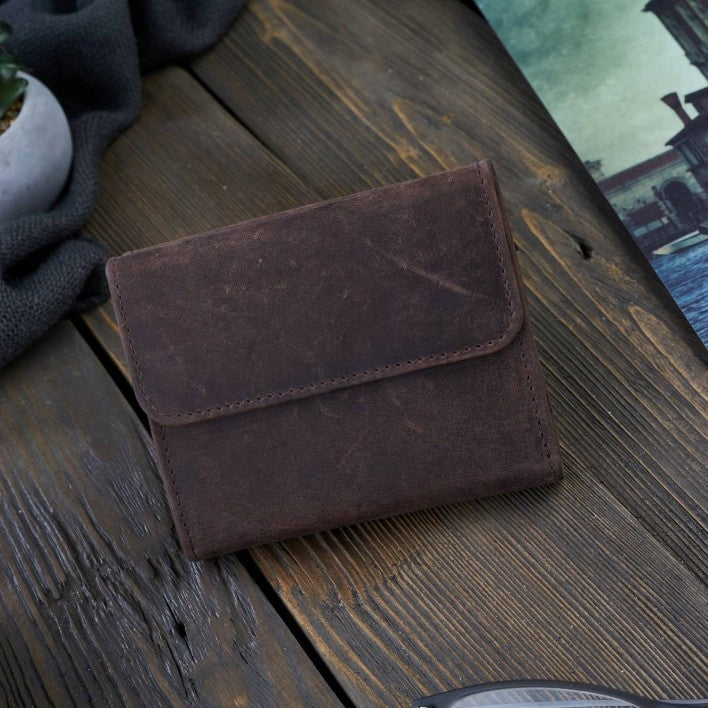 Moteriška odinė rudos spalvos madinga maža piniginė su RFID apsauga Paolo Peruzzi