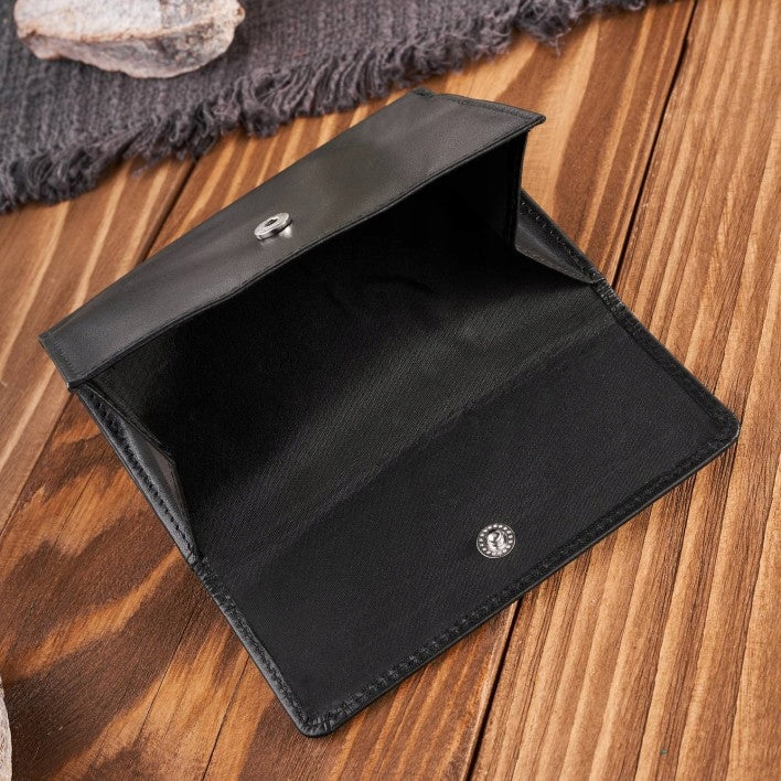 Maža juoda klasikinė elegantiška odinė moteriška piniginė Paolo Peruzzi