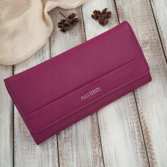 Moteris odinė rožinė didelė horizontalios formos piniginė su RFID apsauga Paolo Peruzzi