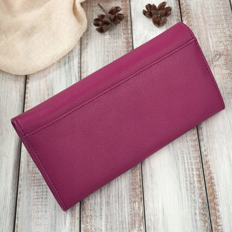 Moteris odinė rožinė didelė horizontalios formos piniginė su RFID apsauga Paolo Peruzzi