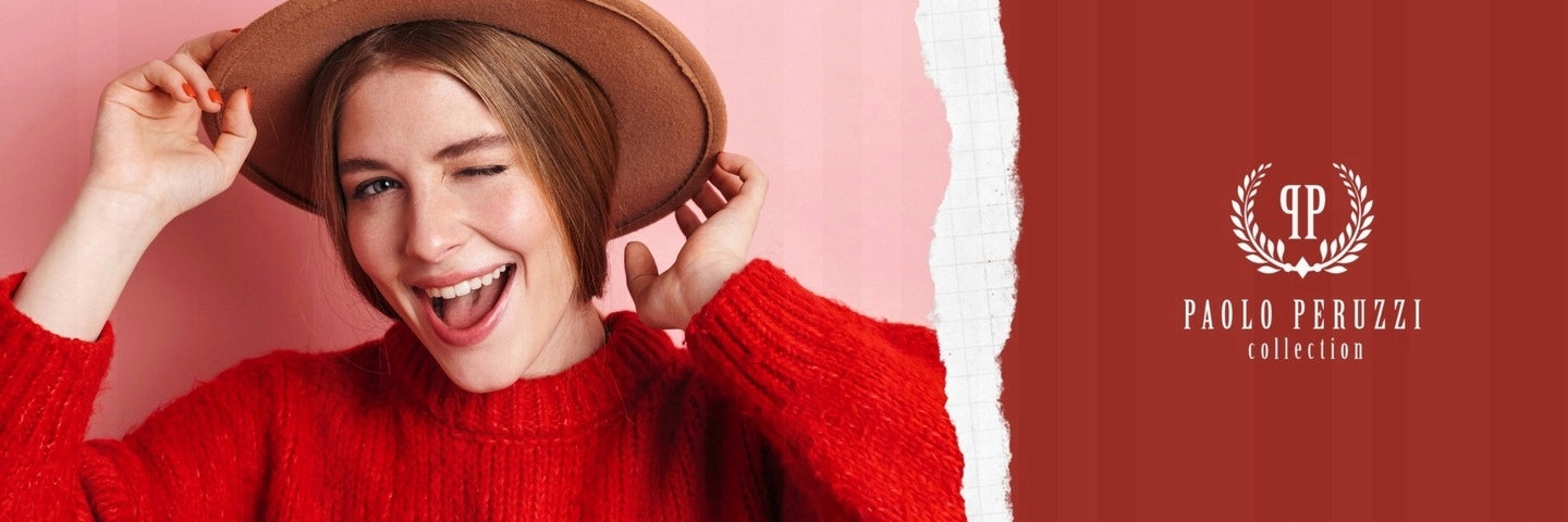 Odinė moteriška piniginė su gėlių raštu, raudona, kaip dovana PAOLO PERUZZI RFID