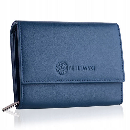 Moteriška odinė piniginė su RFID apsauga Betlewski iš natūralios odos