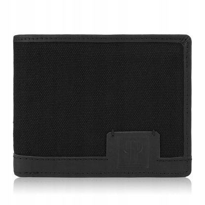 Vyriška piniginė dovanai PAOLO PERUZZI, natūrali oda + drobė RFID