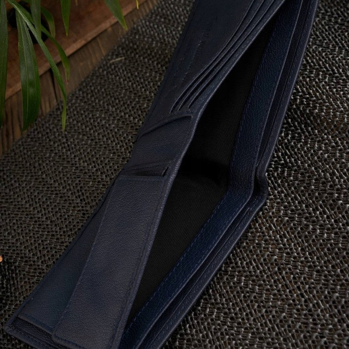 Vyriška natūralios odos jaunimo piniginė tamsiai mėlynos spalvos PAOLO PERUZZI, dovana