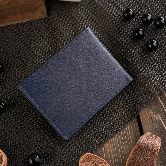 Vyriška natūralios odos jaunimo piniginė tamsiai mėlynos spalvos PAOLO PERUZZI, dovana