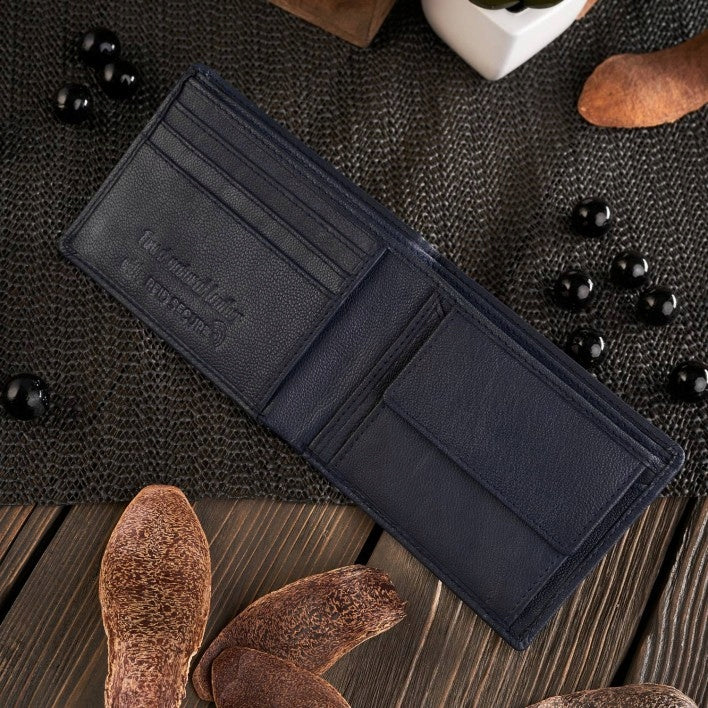 Vyriška natūralios odos jaunimo piniginė tamsiai mėlynos spalvos PAOLO PERUZZI, dovana