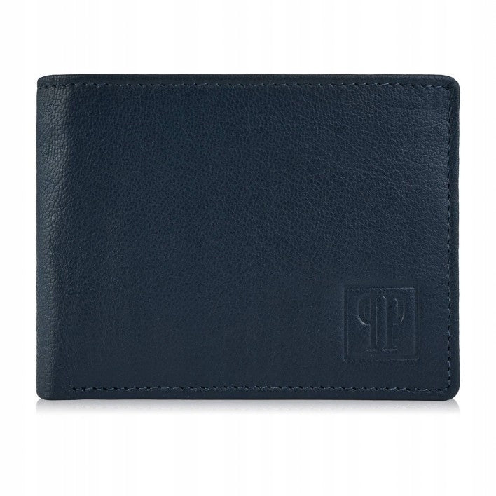 Vyriška natūralios odos jaunimo piniginė tamsiai mėlynos spalvos PAOLO PERUZZI, dovana