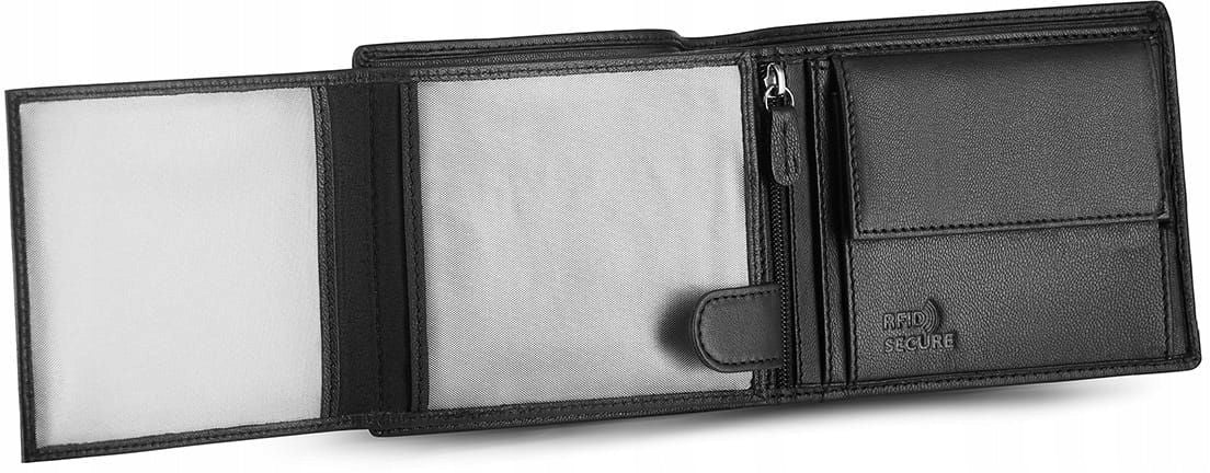 Vyriška odinė juoda piniginė horizontalioji, odinė, apsauga nuo vagysčių RFID ZAGATTO
