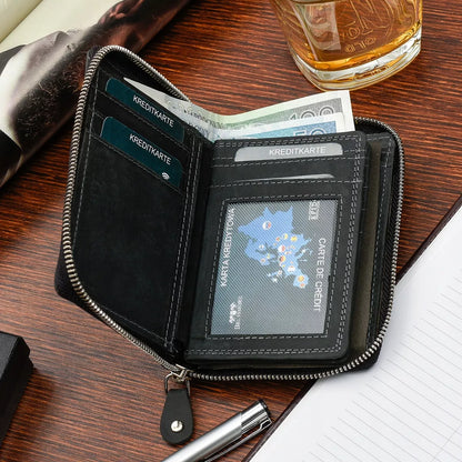 Vyriška odinė piniginė juoda RFiD vertikali didelė užsegama nubukas Beltimore