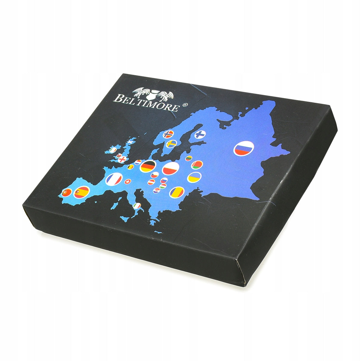 Vyriška odinė piniginė juoda RFiD vertikali didelė užsegama nubukas Beltimore