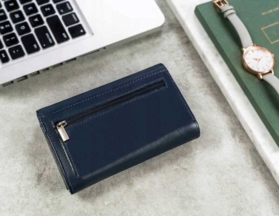 Odinė moteriška piniginė, talpi, oda, dovana Motinos dienai